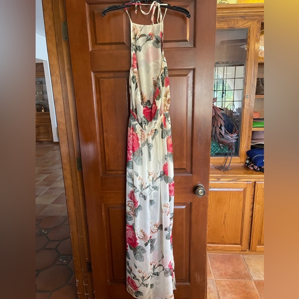 Show Me Your MuMu Floral Halter Maxi Dress Small - Picture 8 of 8
